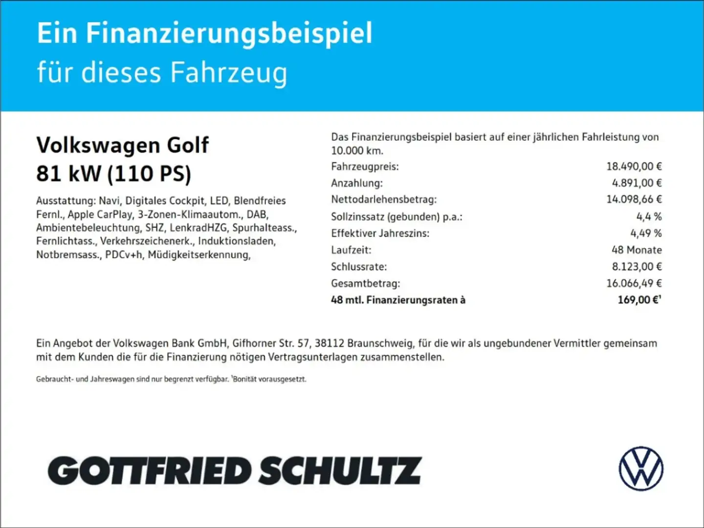 Volkswagen Golf 1.0 TSI Active Navigation Sitzheizung Grau - 2