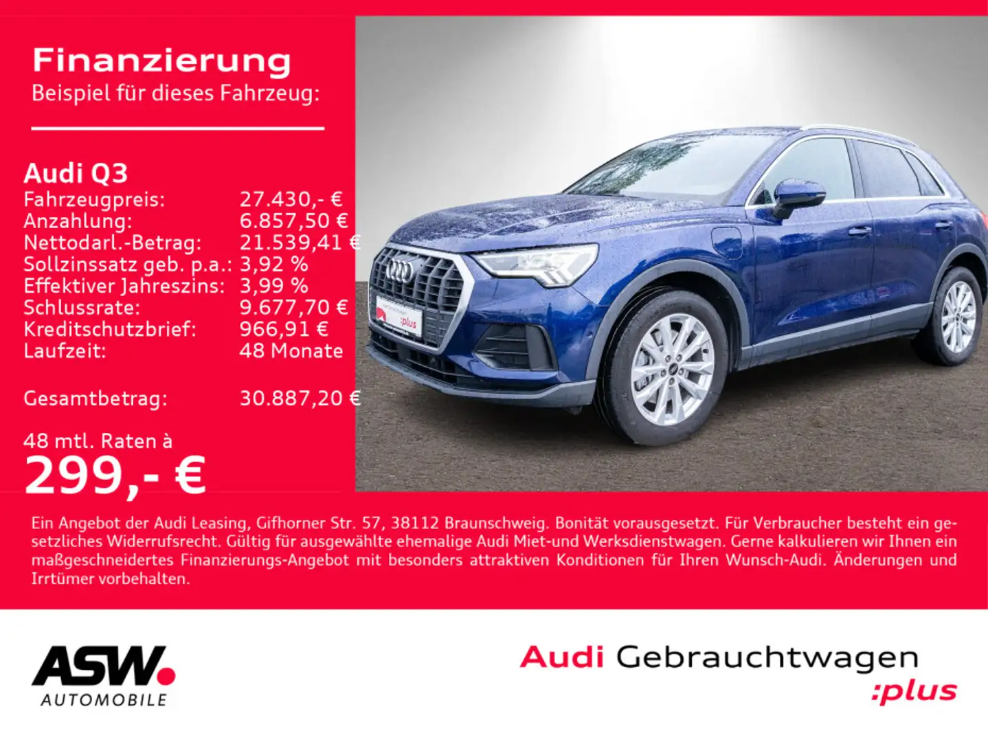 Audi Q3 S line 45 TFSI e Stronic LED Navi RFK ACC SHZ Blau - 1