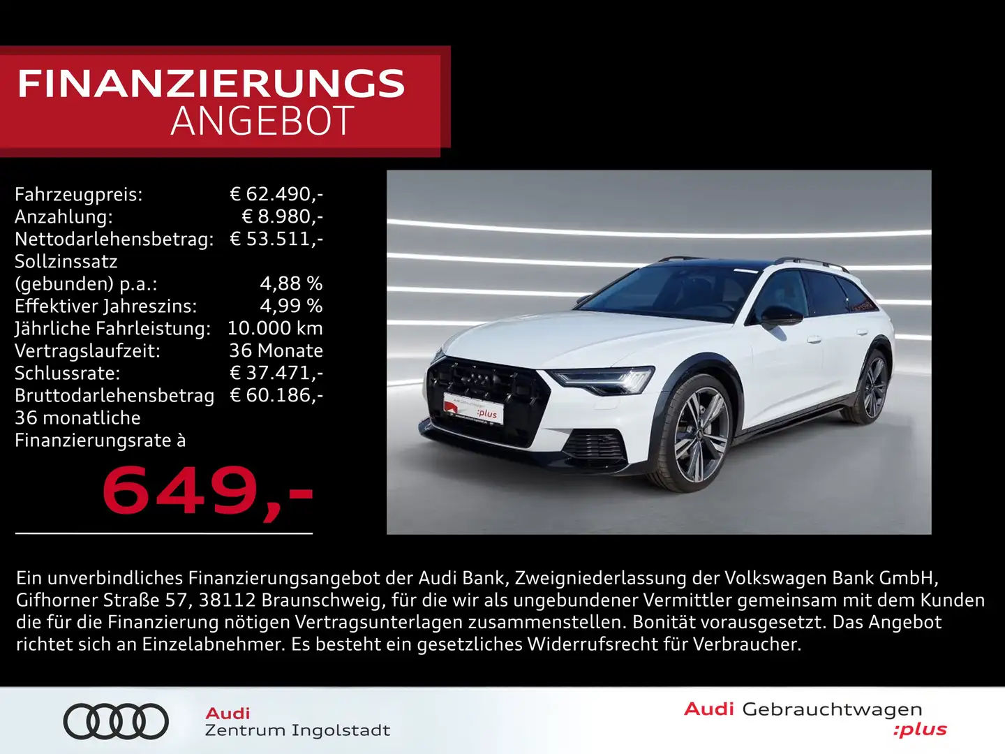 Audi A6 allroad 40 TDI qu HD-MATRIX Pano AHK ACC 21" Weiß - 1