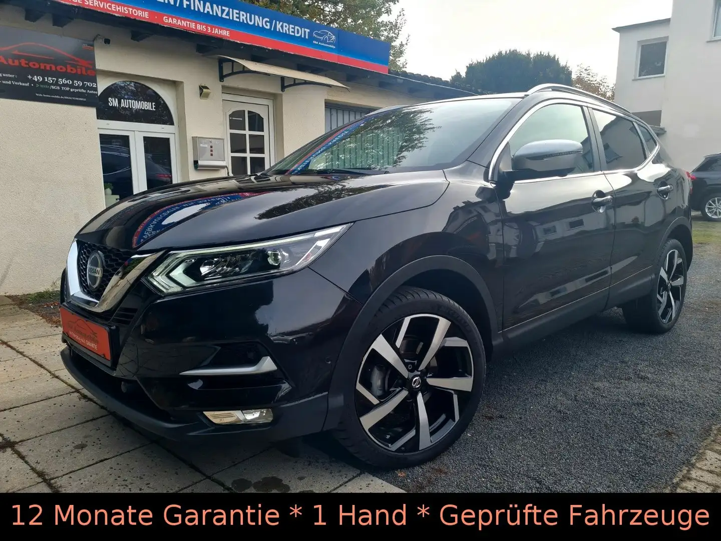 Nissan Qashqai 1.3 Tekna/LED/Leder/Side-Lane-Front/Pano Schwarz - 1