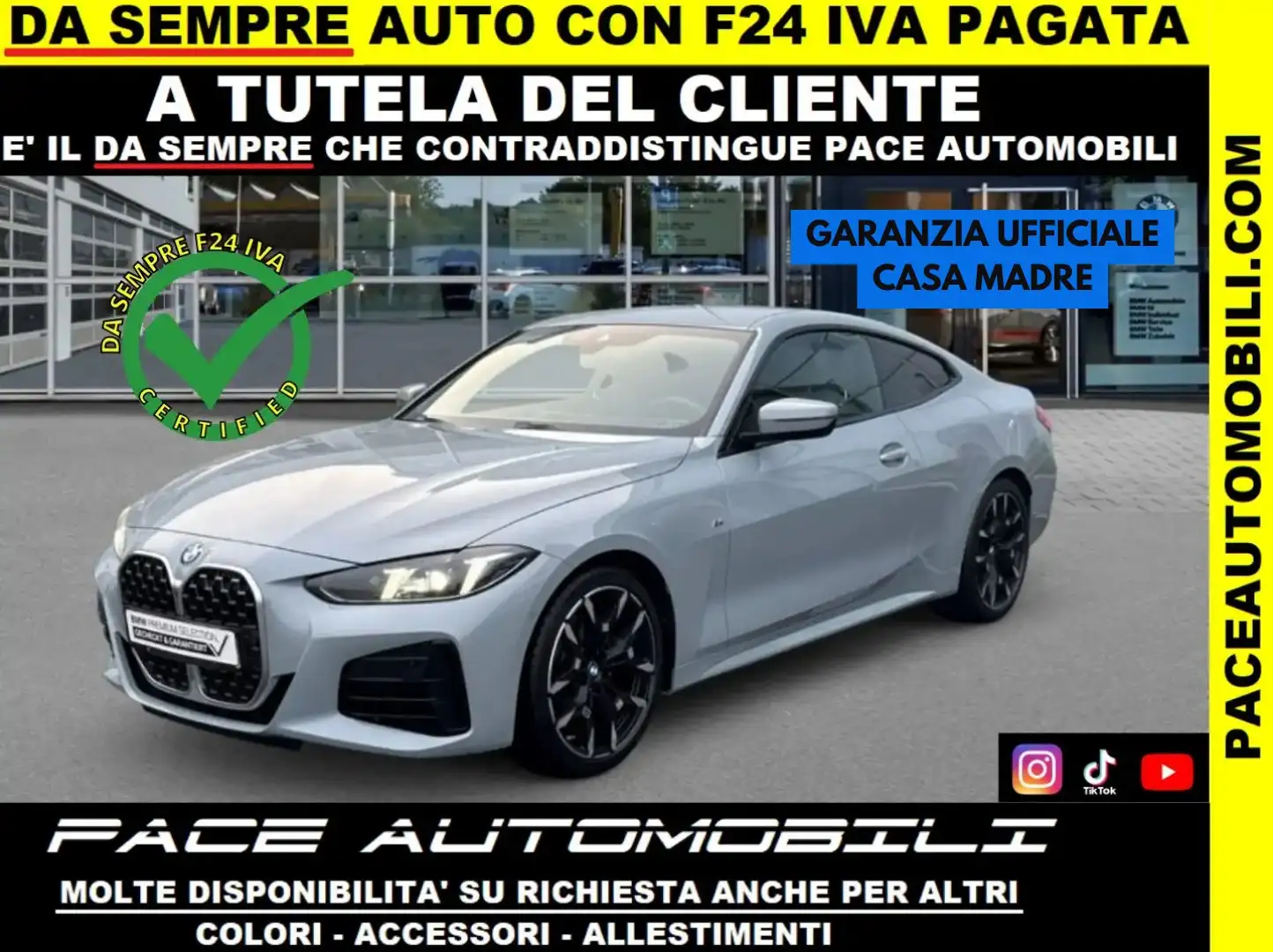 BMW 420 NEW D M SPORT M-SPORT MSPORT PELLE CURVED TETTO Gris - 1