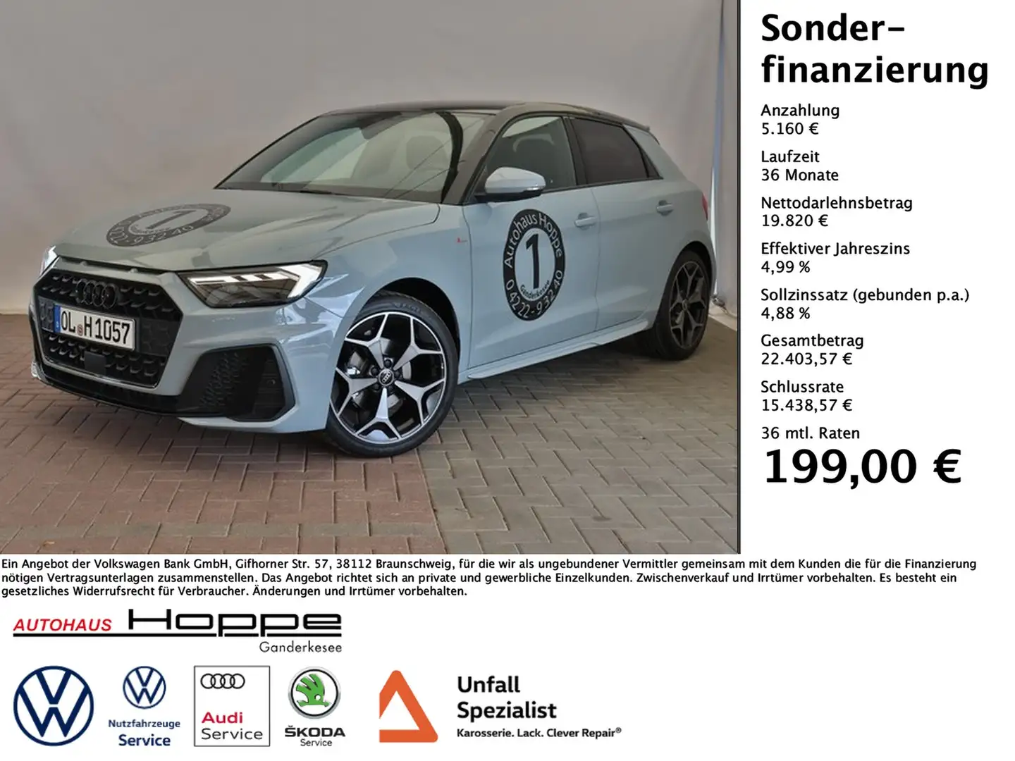 Audi A1 Sportback S-Line TFSI ab 1,99%+LED+APP+PDC+TEMP... Gris - 1