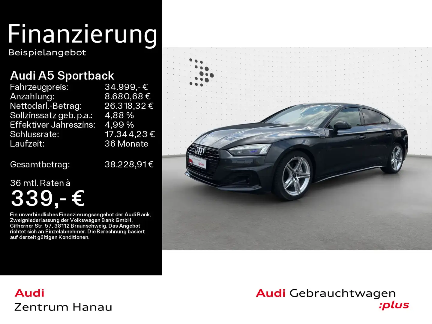 Audi A5 40 TDI QUATTRO ADVANCED MATRIX*KAM* Grijs - 1