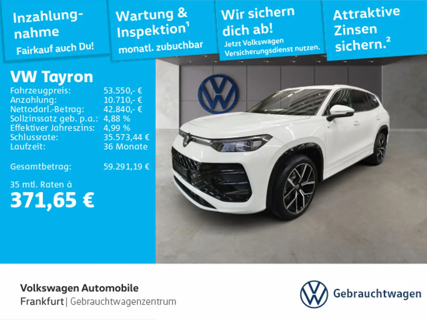 Volkswagen Tayron R-Line 2.0 TDI DSG 4MOTION R-Line Navi Pa Weiß - 1