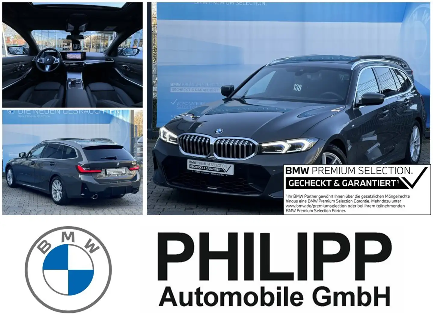 BMW 330 d Touring M Sport AHK PANO Ad-LED ACC DA PA Grau - 1