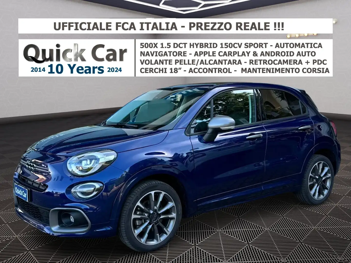 Fiat 500X 1.5 T4 hybrid Sport 130CV PREZZO REALE NO VINCOLI! Blu/Azzurro - 1