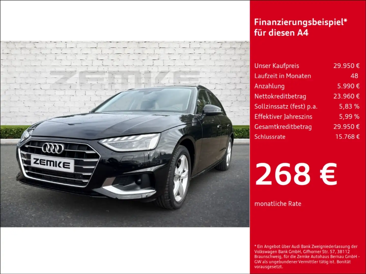 Audi A4 Avant 40 TFSI S tronic advanced Navi Digitales Coc Schwarz - 1