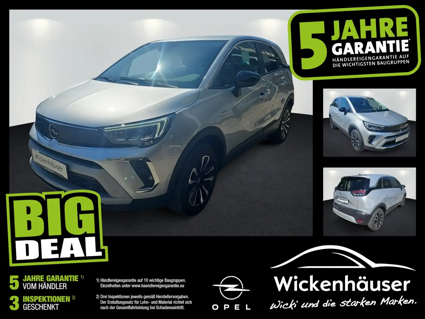 Opel Crossland 1.2 Turbo Elegance FLA SpurH LM LED Silver - 1