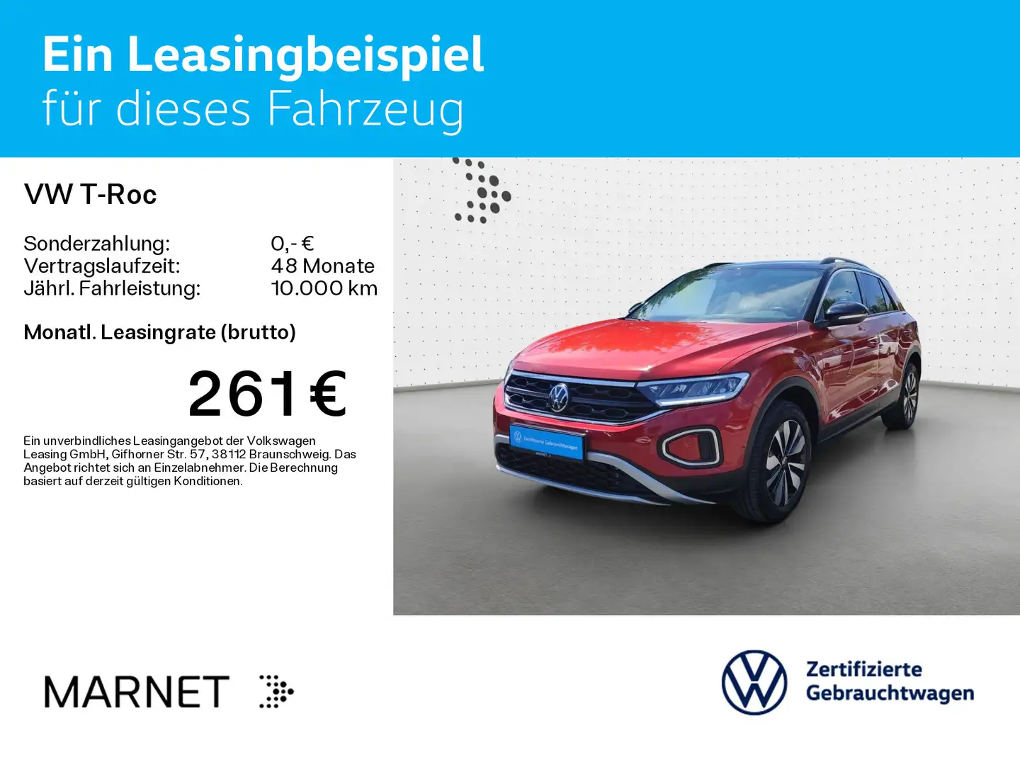 Volkswagen T-Roc 1.5 TSI DSG MOVE *NAVI*LED*PDC*ASG*SHZ * Rouge - 2
