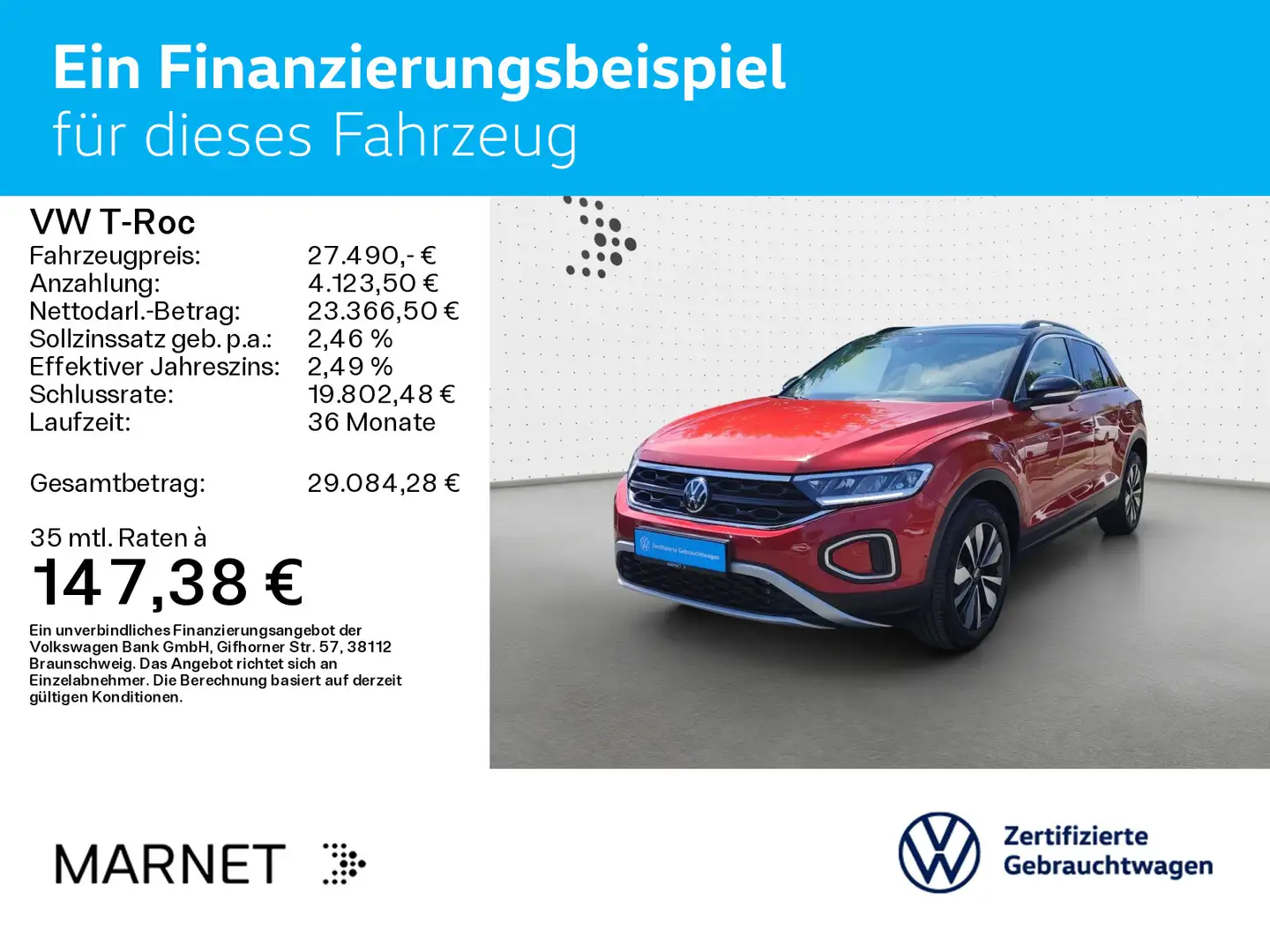 Volkswagen T-Roc 1.5 TSI DSG MOVE *NAVI*LED*PDC*ASG*SHZ  * Rouge - 2