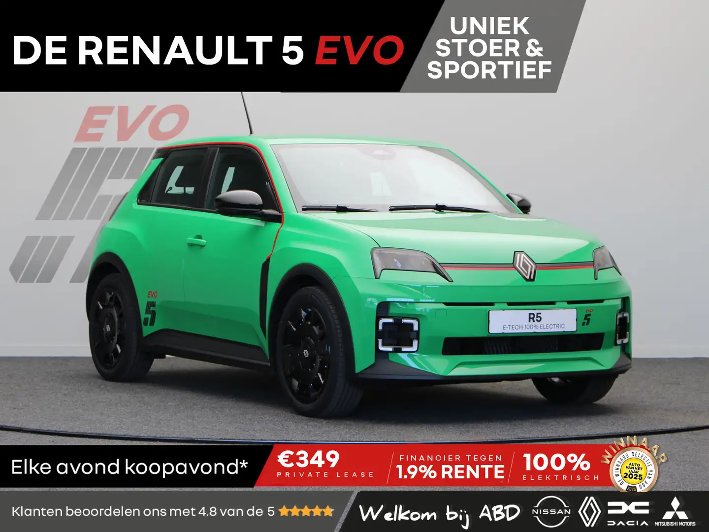 Renault R 5 EVO Urban Range 120pk 40 kWh | Exclusief bij ABD | Groen - 1