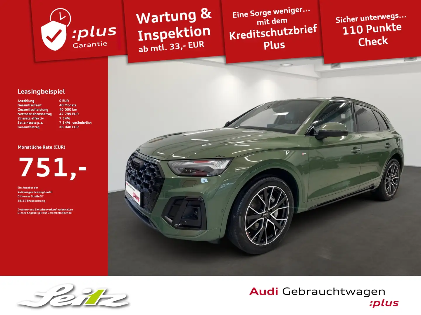 Audi Q5 55 TFSI e quattro S line *HEAD-UP*B&O*MATRIX*KAMER Groen - 1