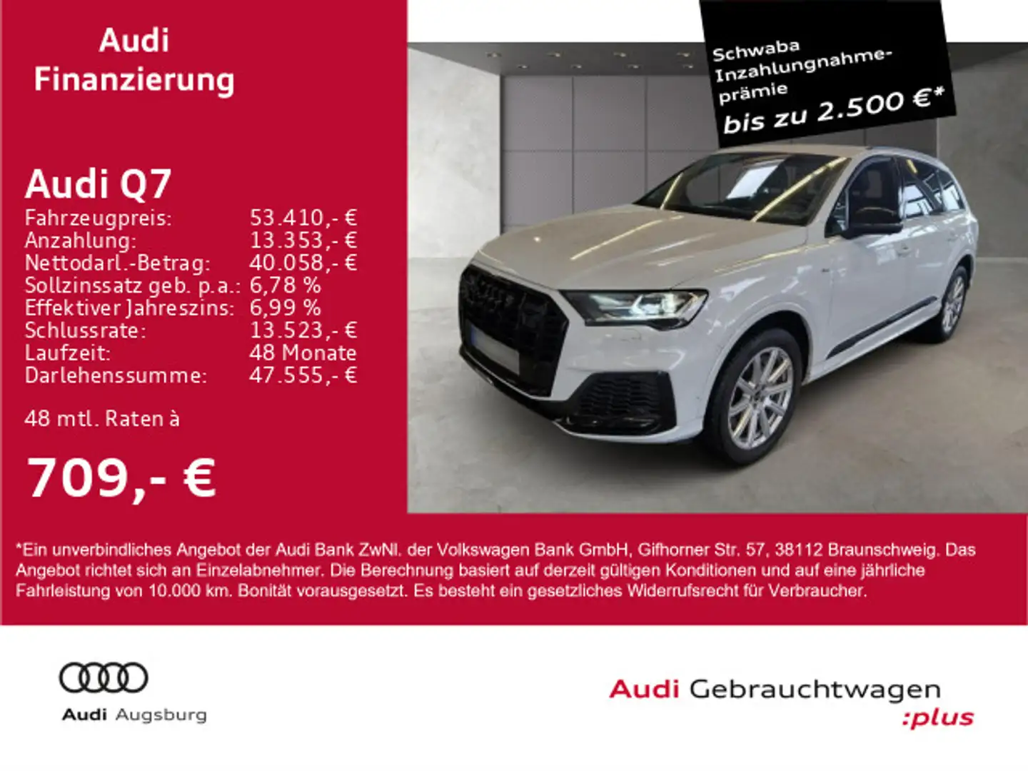 Audi Q7 S line 55 TFSI e quattro *LUFT*HdUp*AHK*21"* Bílá - 1