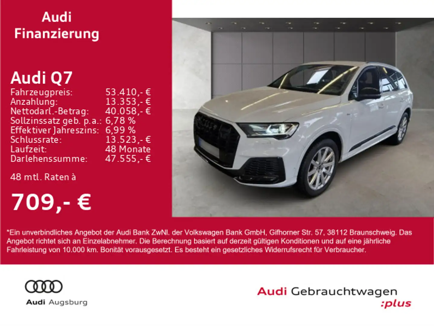 Audi Q7 S line 55 TFSI e quattro *LUFT*HdUp*AHK*21"* Weiß - 1