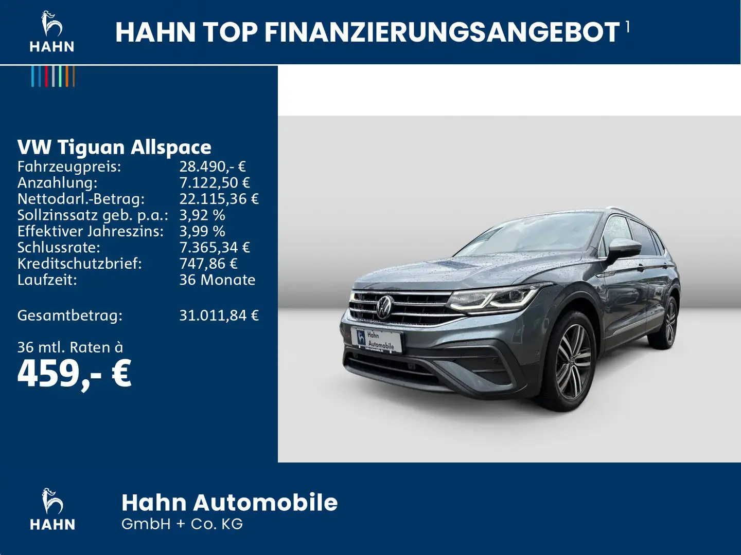 Volkswagen Tiguan Allspace 1.5 TSI DSG Life Navi LED Sitzh Grau - 2