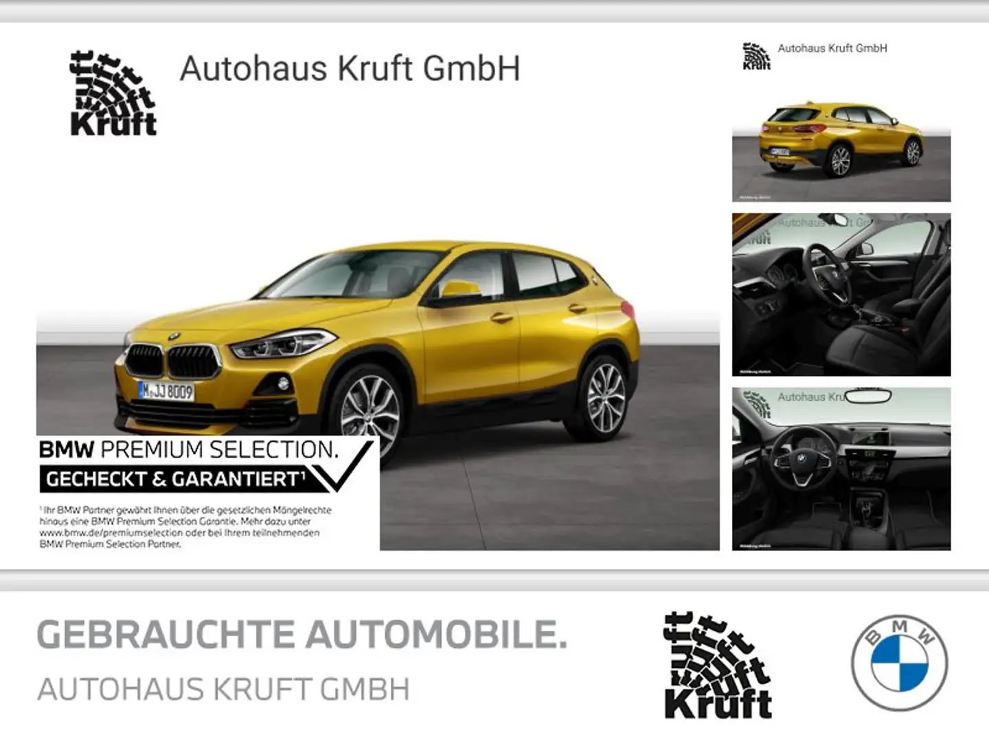 BMW X2 sDrive18i ADV+AUTOM+NAVI+AHK+LM19+LED+PDC Gelb - 1