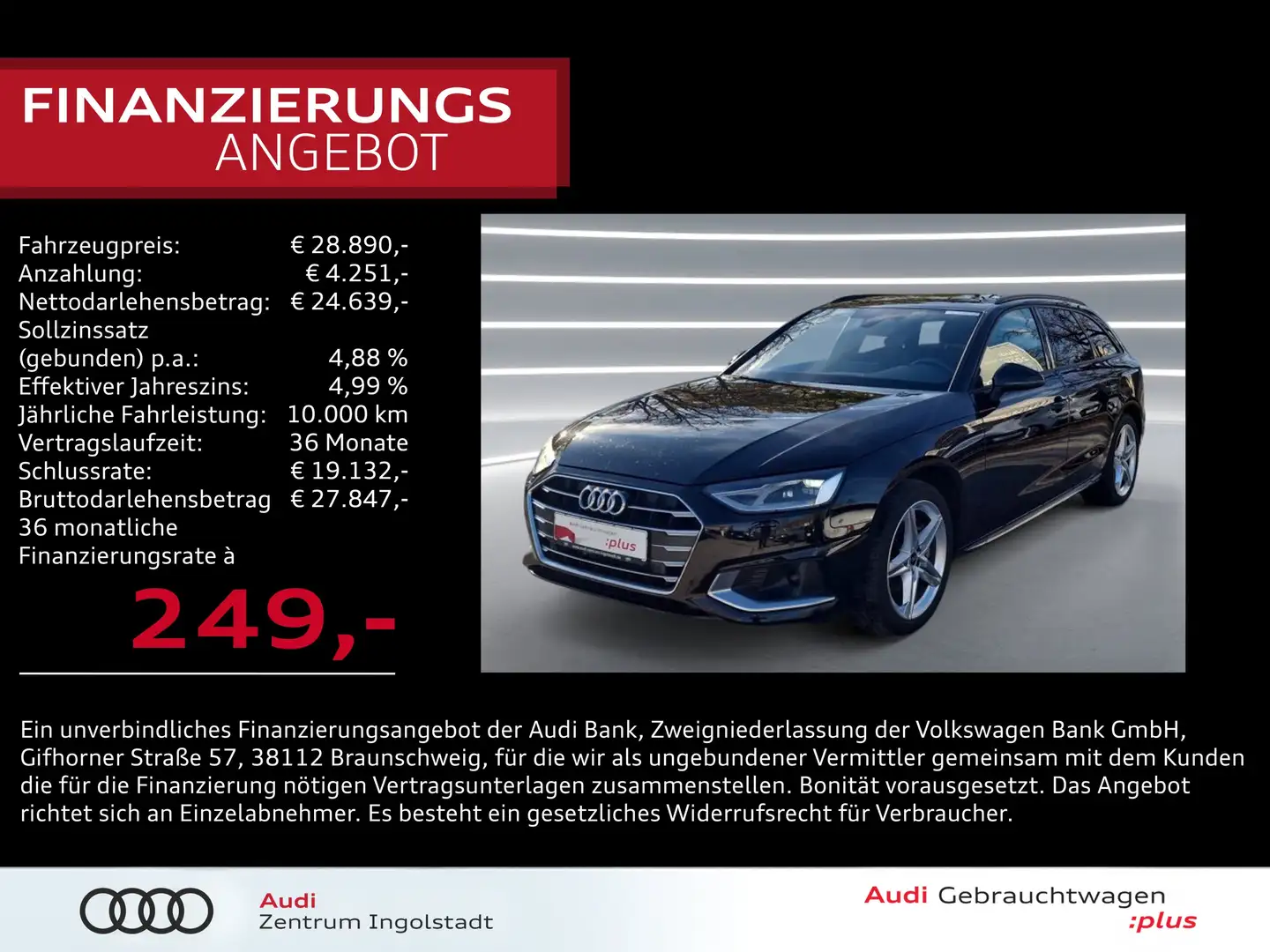 Audi A4 Avant 40 TDI NAVI AHK LED ACC Kam 18" virtual adva Nero - 1