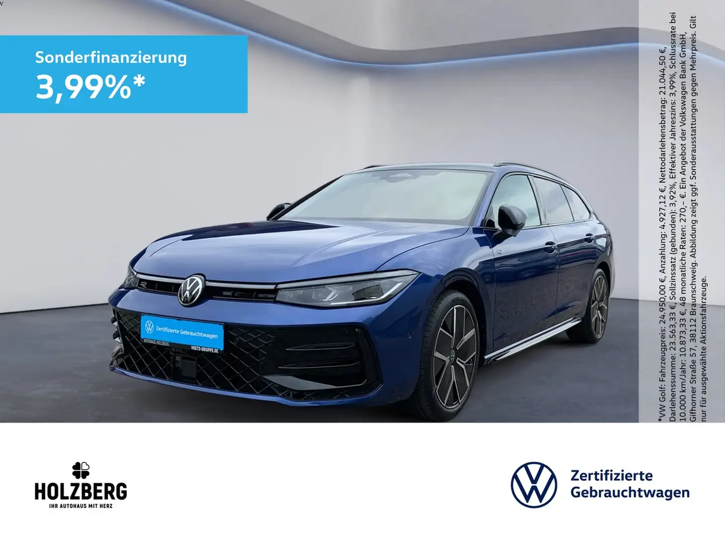 Volkswagen Passat 2.0 TDI R-Line 4MOTION DSG SIGNATURE+AHK+STHZ+H... Blau - 1