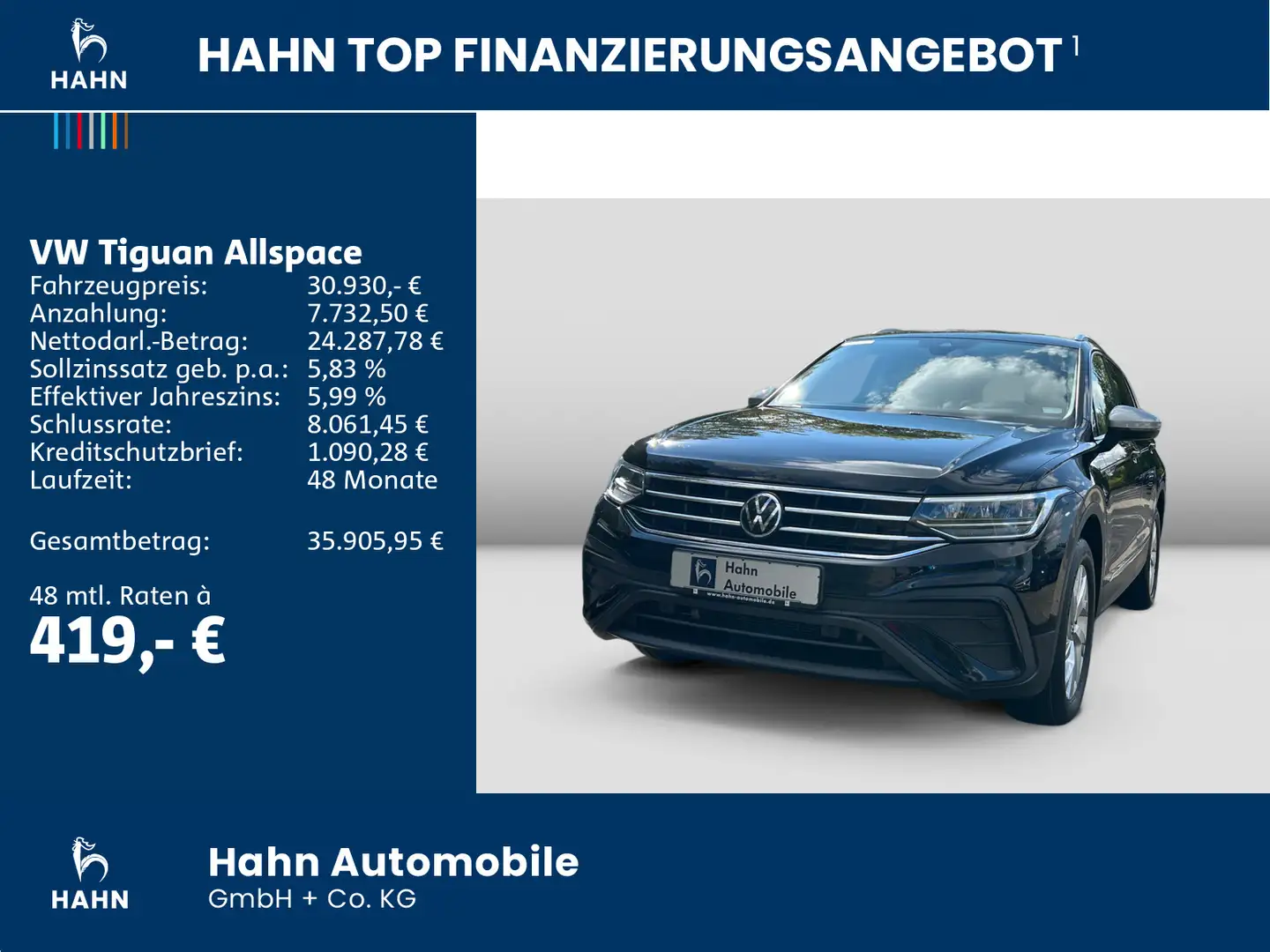 Volkswagen Tiguan Allspace 1.5 TSI Life ACC App 3.Sitzreihe Schwarz - 2