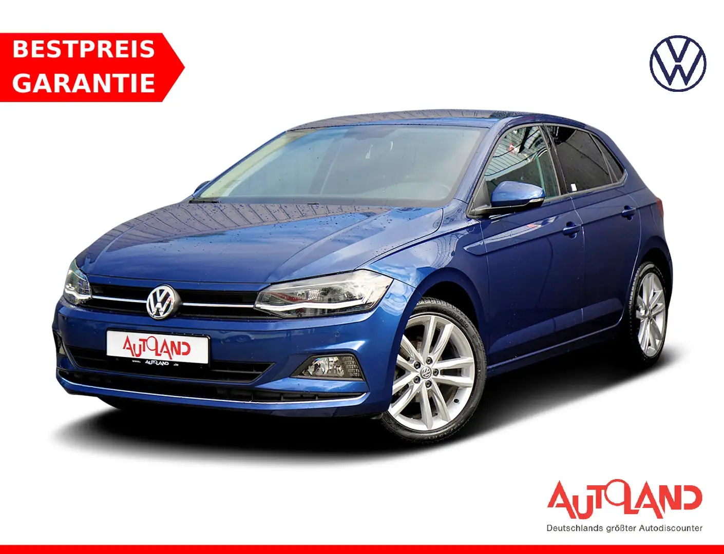 Volkswagen Polo 1.0 Comfortline LED Navi ACC Klimaaut. PDC Blau - 1