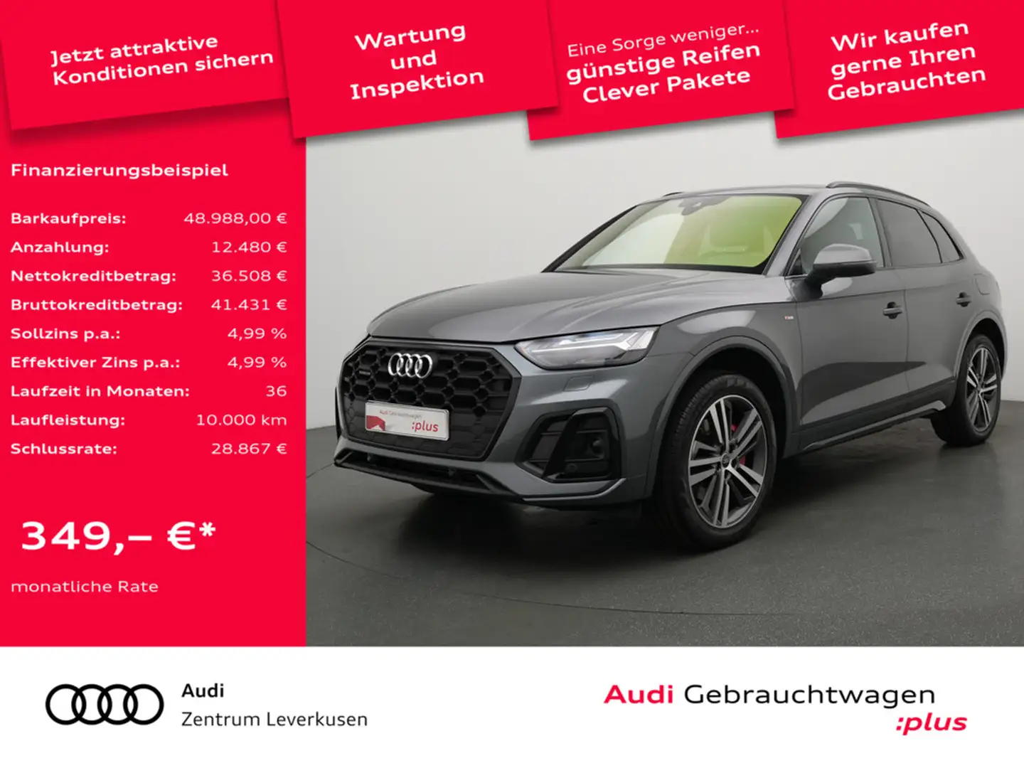 Audi Q5 e quattro S line PANO MATRIX LEDER NAVI AC Grau - 1