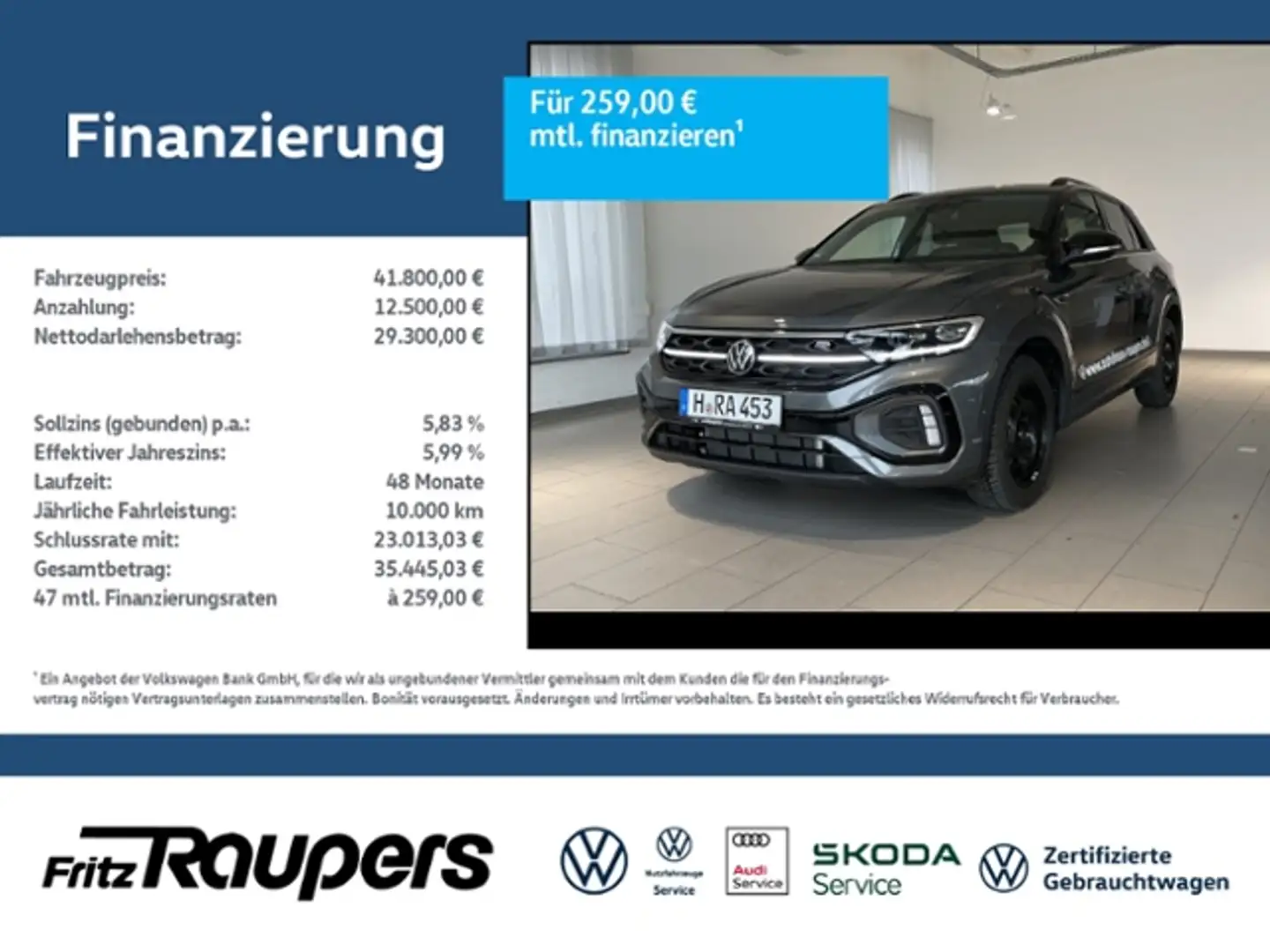 Volkswagen T-Roc 1.5 TSI DSG +KAMERA+BLACK STYLE+NAVI R-line Grau - 1