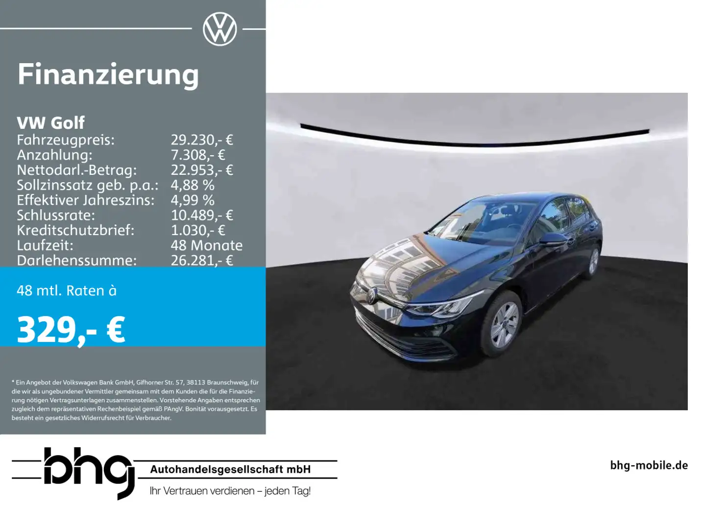 Volkswagen Golf 1.0 TSI OPF Life Schwarz - 1
