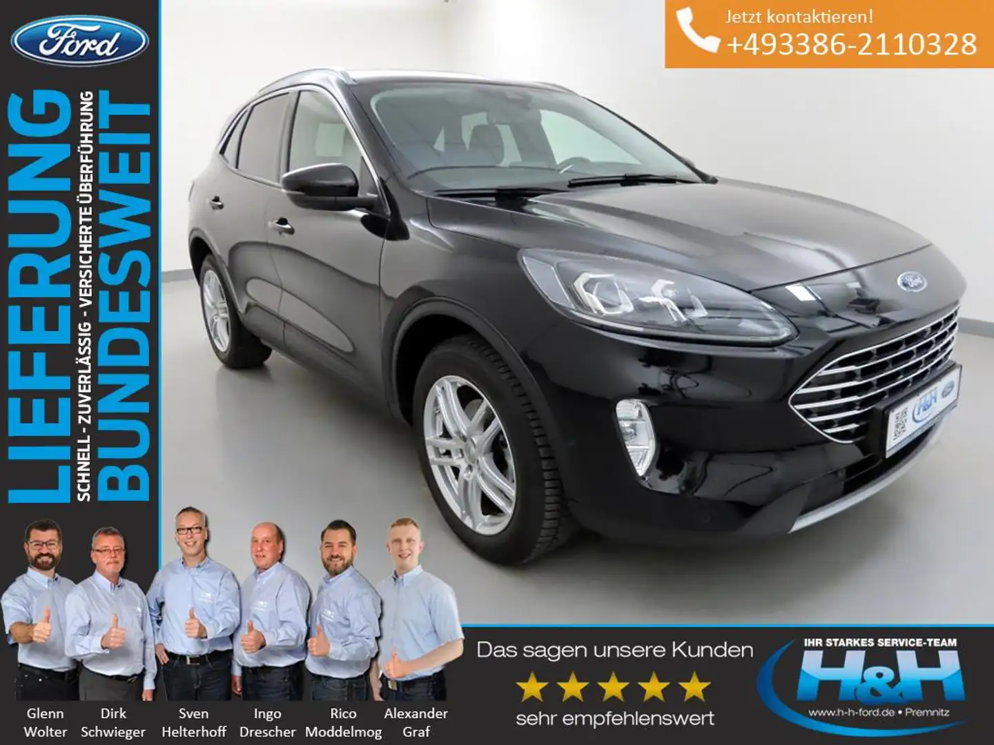Ford Kuga 2.0 EcoBlue 4x4 Aut. Titanium X LED+AHK+SHZ Schwarz - 1
