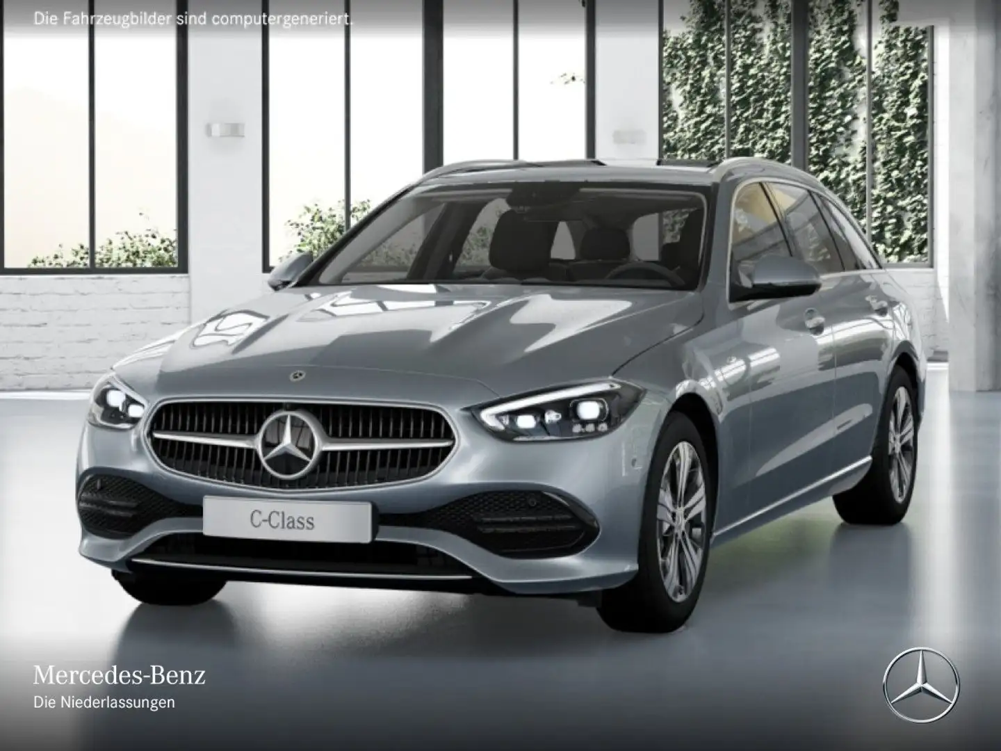 Mercedes-Benz C 300 e T AVANTG+PANO+360+TOTW+KEYLESS+9G Silber - 2