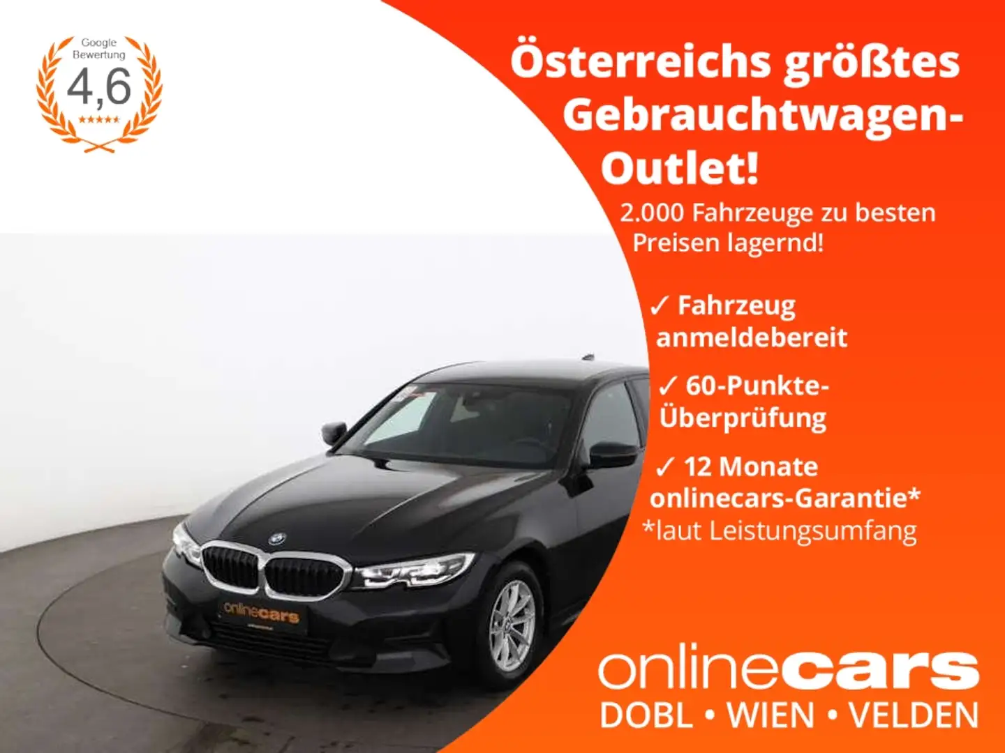 BMW 318 d Limousine Advantage Aut LED LEDER NAVI R-CAM Schwarz - 1