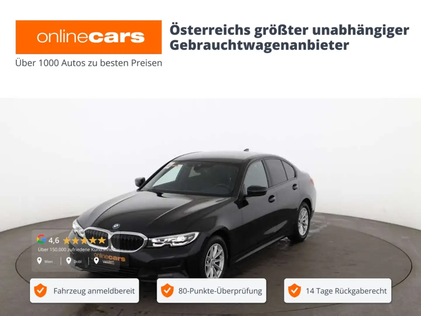 BMW 318 d Limousine Advantage Aut LED LEDER NAVI R-CAM Negru - 1