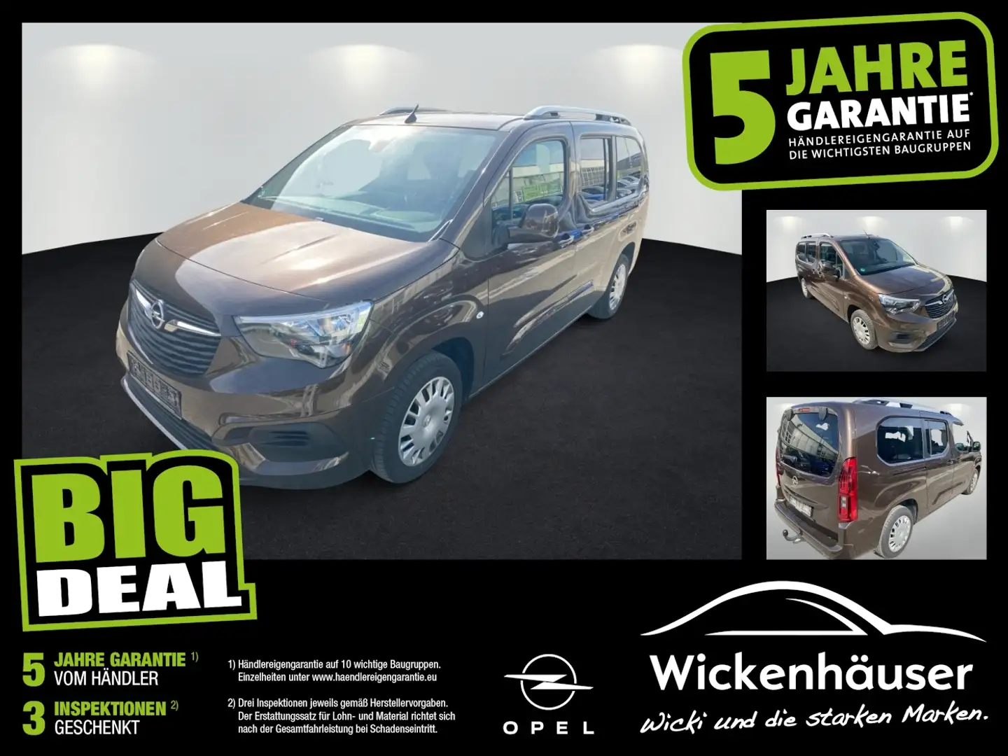 Opel Combo Life 1.2 Turbo Edition AHK SHZ KlimaA Navi Brun - 1