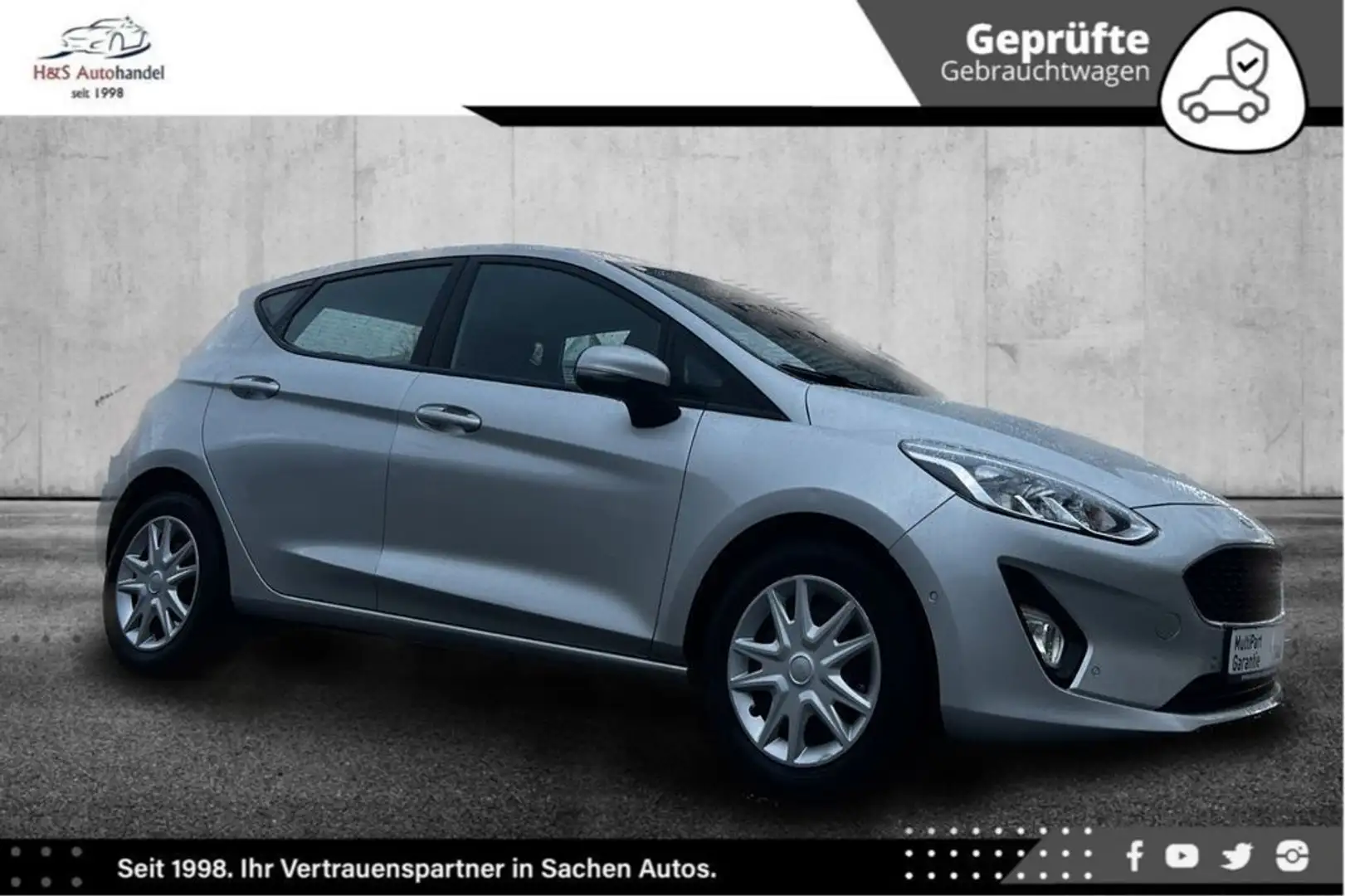 Ford Fiesta 1.H NAVI BLUET TEMP APPLE CARPLAY KAM PDC Argent - 1