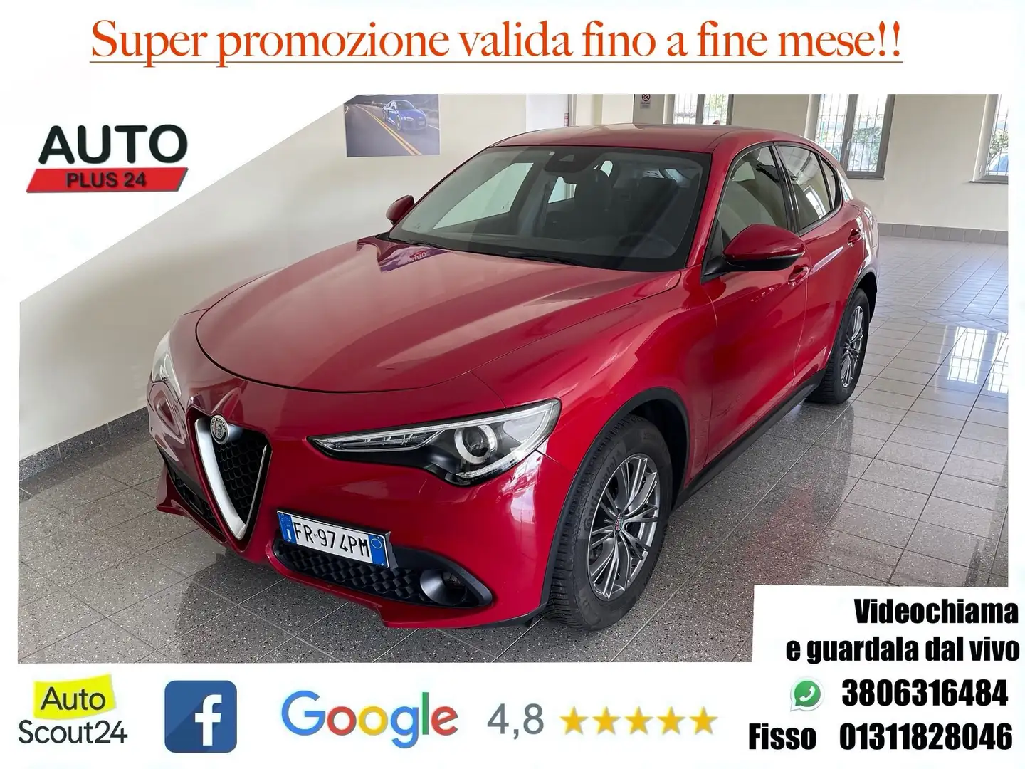 Alfa Romeo Stelvio 2.2 Td 180CV AT8 RWD Business CON PROMO PLUS Rosso - 1