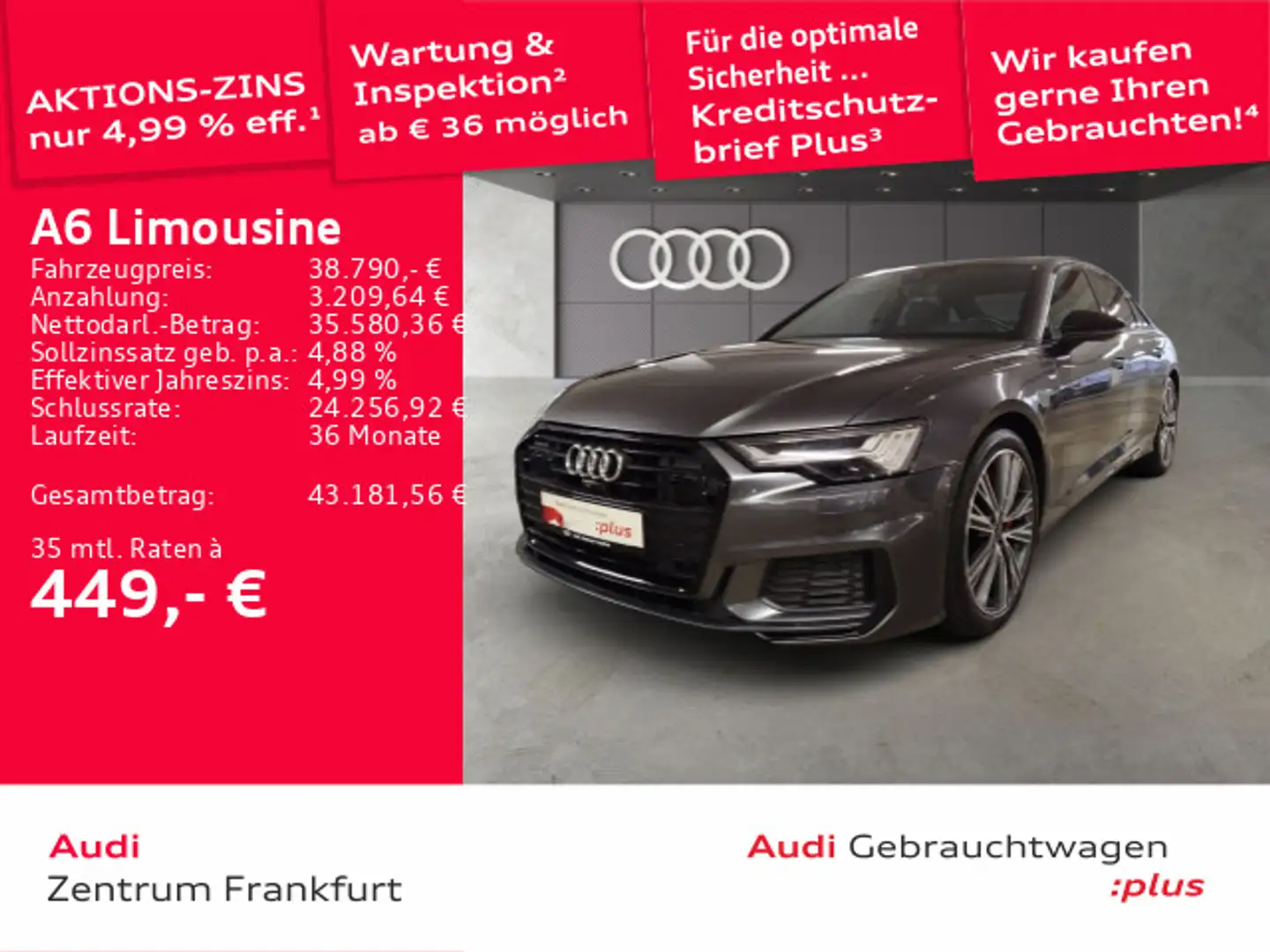 Audi A6 TFSI e advanced MatrixLED HuD ACC Grau - 1