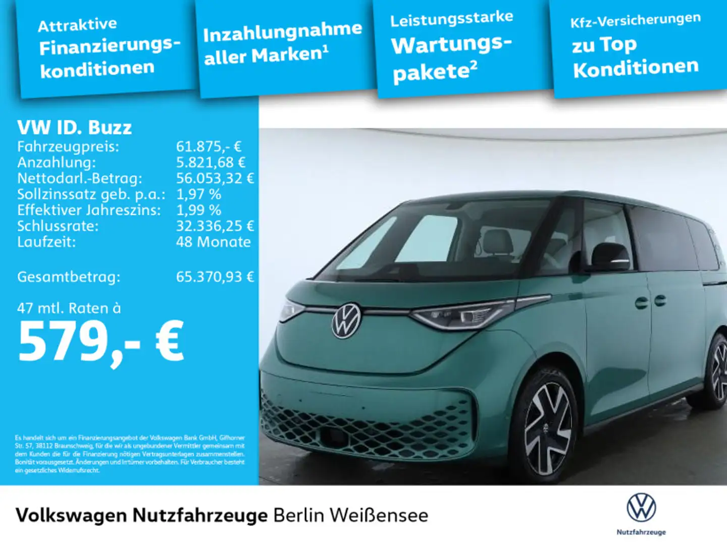 Volkswagen ID. Buzz ID.Buzz Pro LR *DSG*RFK*AHK*IQ.LIGHT*NAV*7-SITZ* Grün - 2