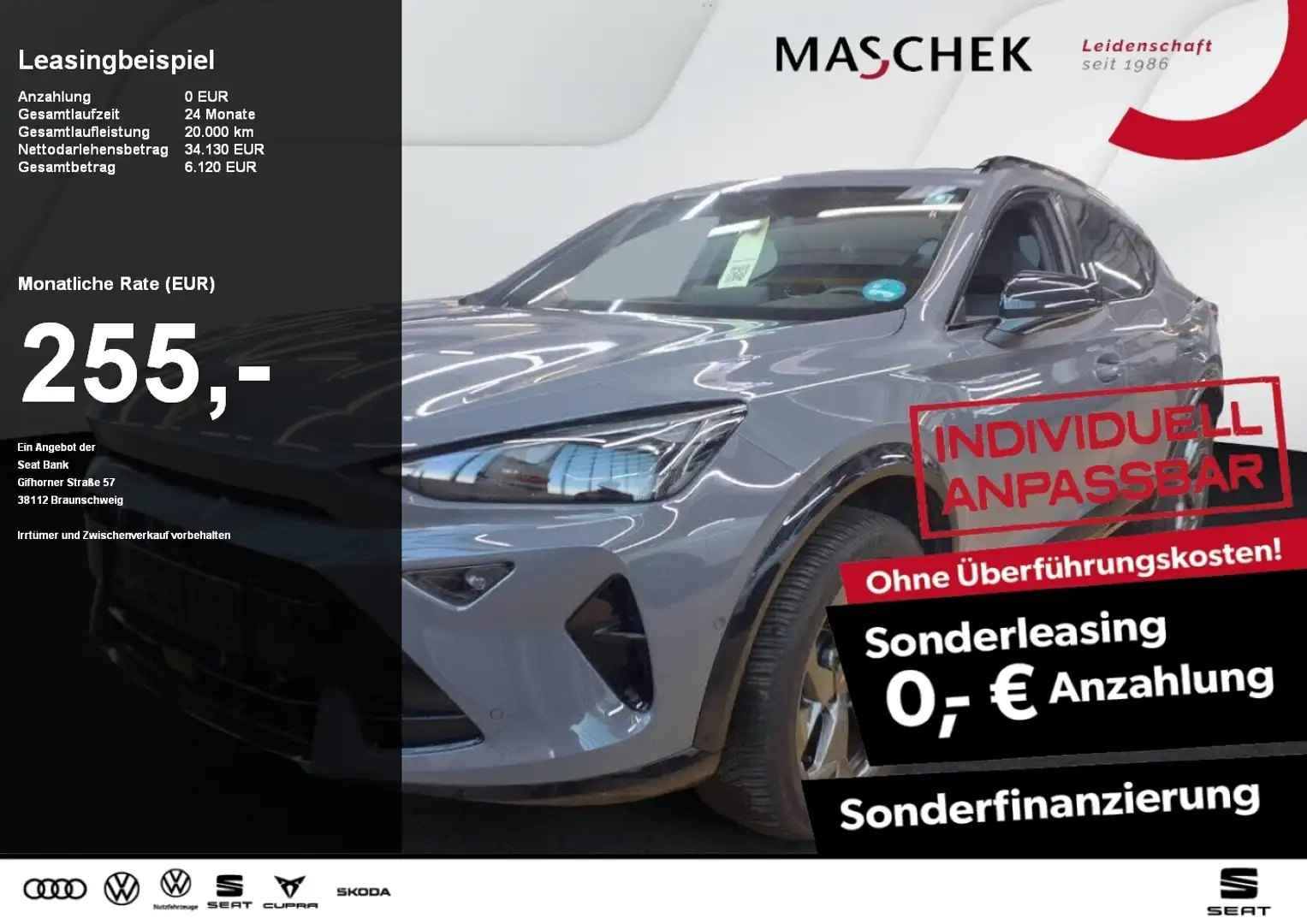 CUPRA Formentor Sonderleasing 1.5 eTSI Navi 360°View Sitzh. ACC Am Grau - 1