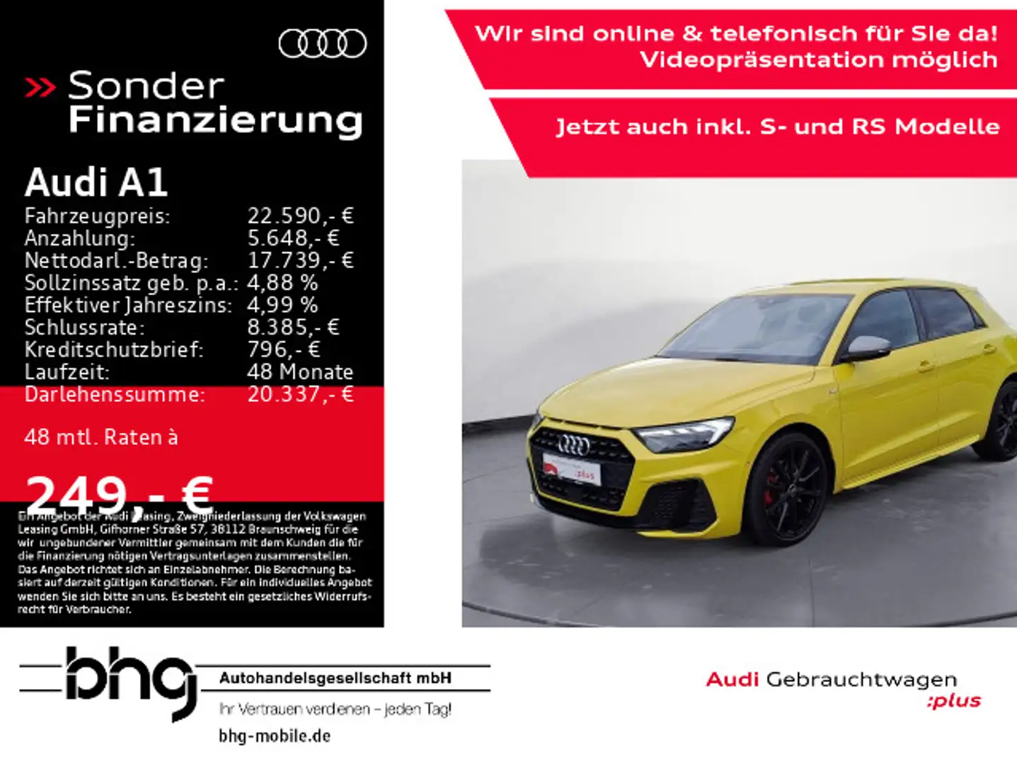 Audi A1 40 TFSI Sportback S tronic S line Желтый - 1