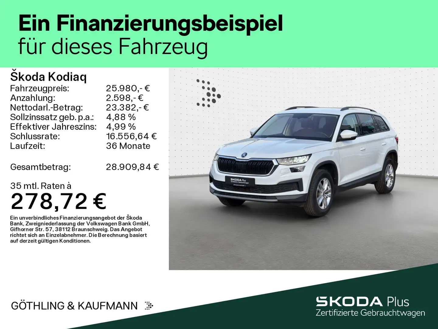 Skoda Kodiaq Ambition 2.0 TDI DSG*NAVI*360*SHZ*SideAss Weiß - 2