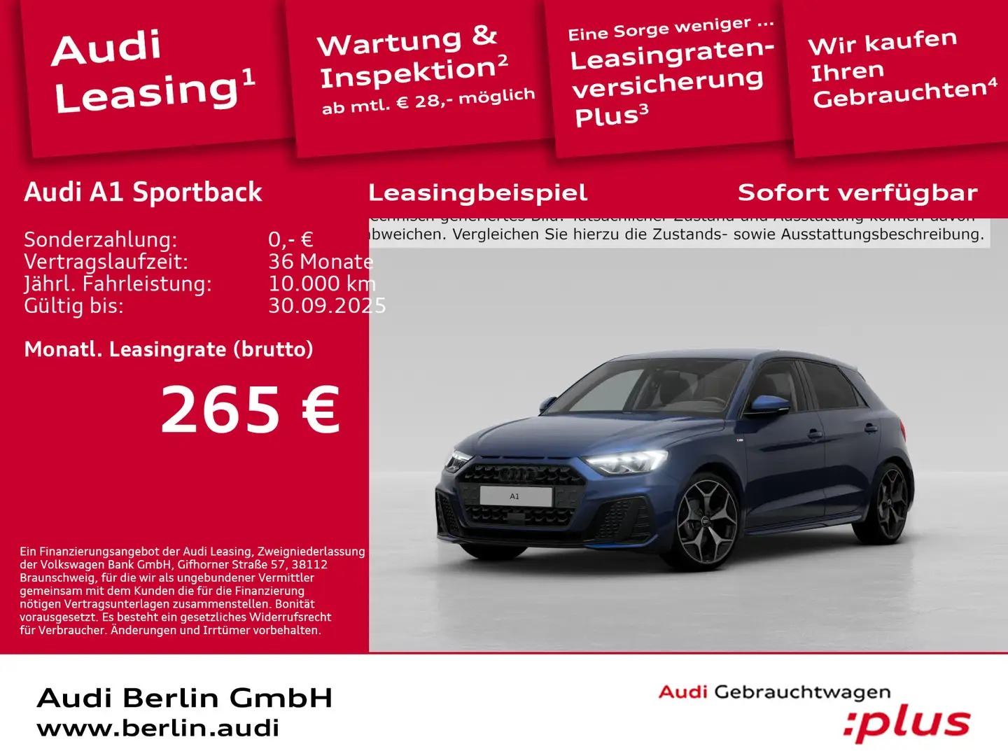 Audi A1 S line 25 TFSI S tr. VIRTUAL LED Blau - 1