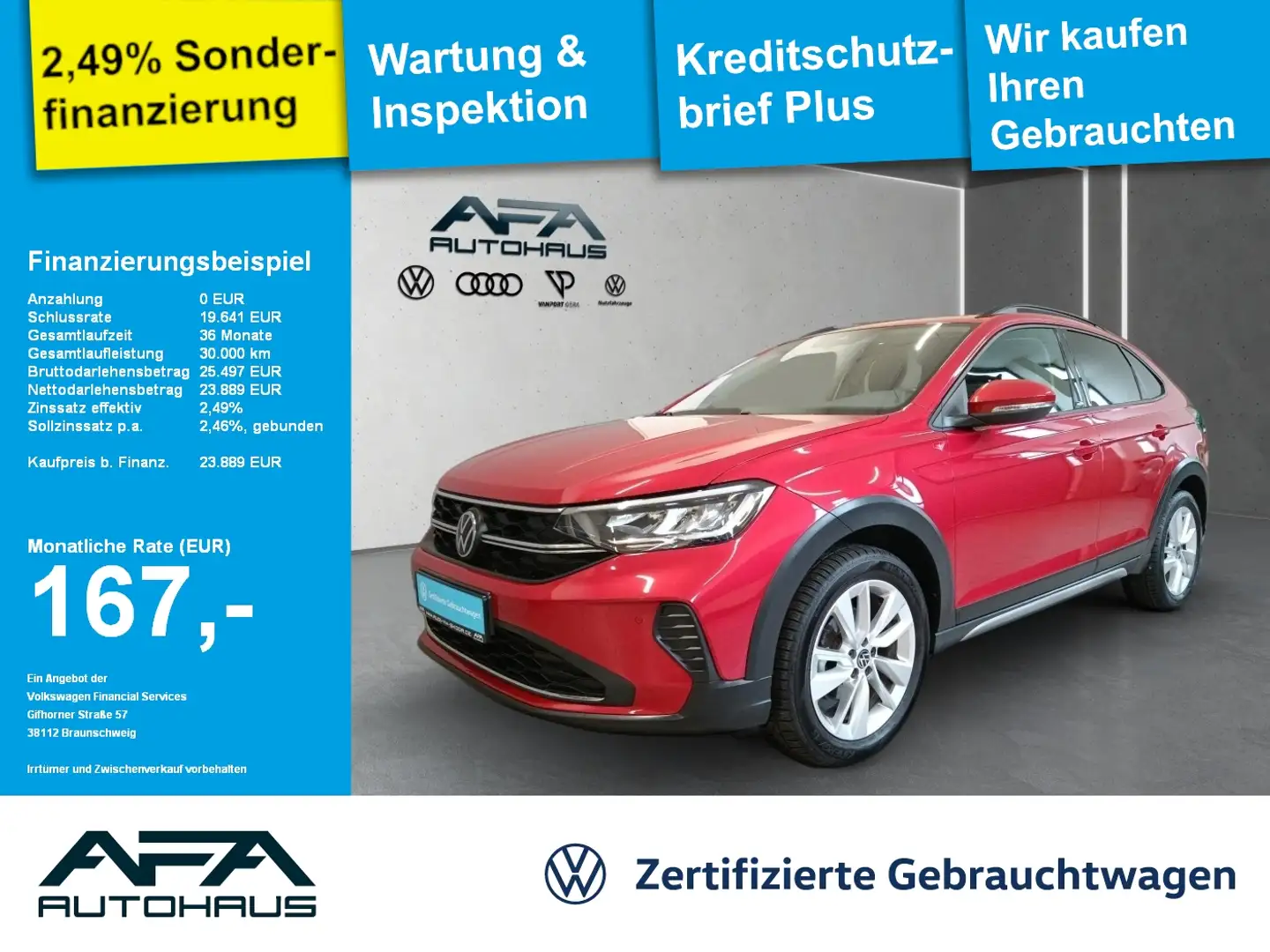 Volkswagen Taigo 1.5 TSI MOVE DSG Navi*LED*ACC*RFK*App-Con. Rood - 1