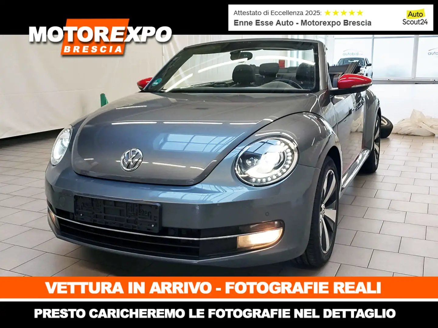 Volkswagen Maggiolino Cabrio 1.2 105Cv Ed. CLUB Plus Navi-Xeno-Fender-18 Grau - 1