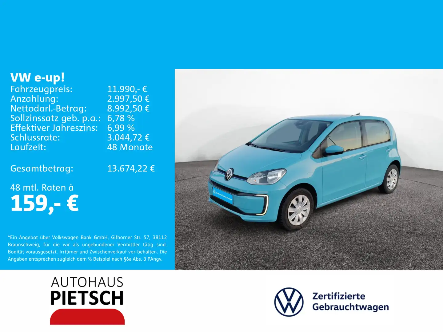 Volkswagen e-up! move Kamera Bluetooth Tempomat Blau - 1