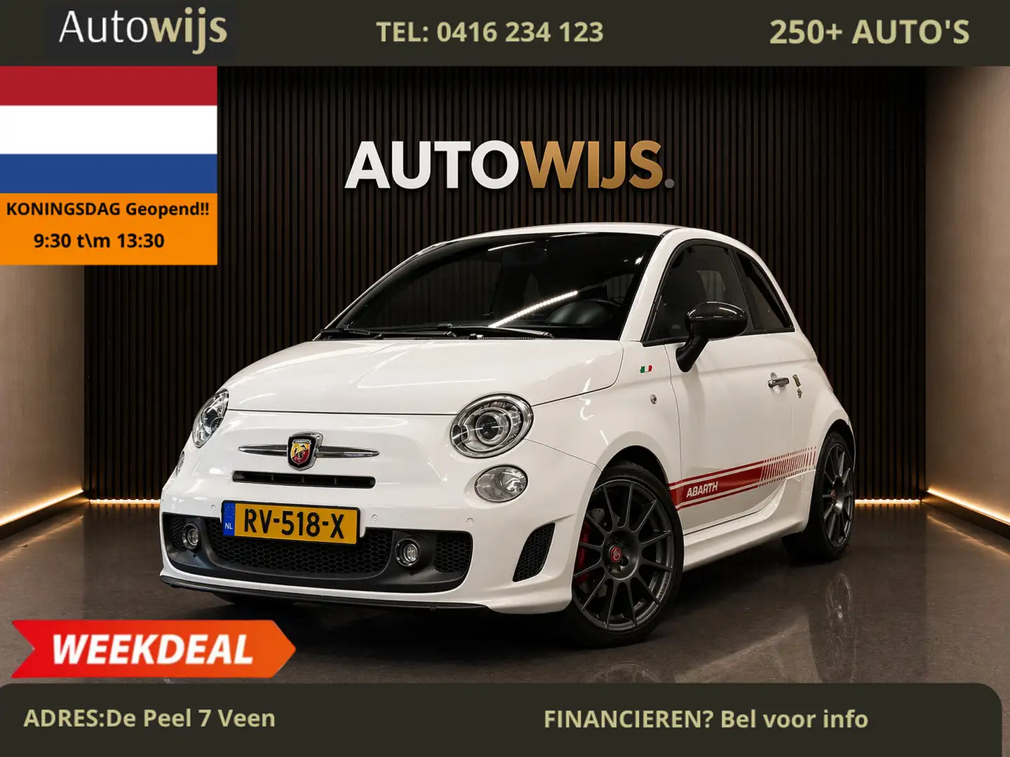 Fiat 500 Abarth 1.4 T-Jet Turismo|LEDER|161PK|NAVI|INTERSCOPE|PDC Weiß - 1