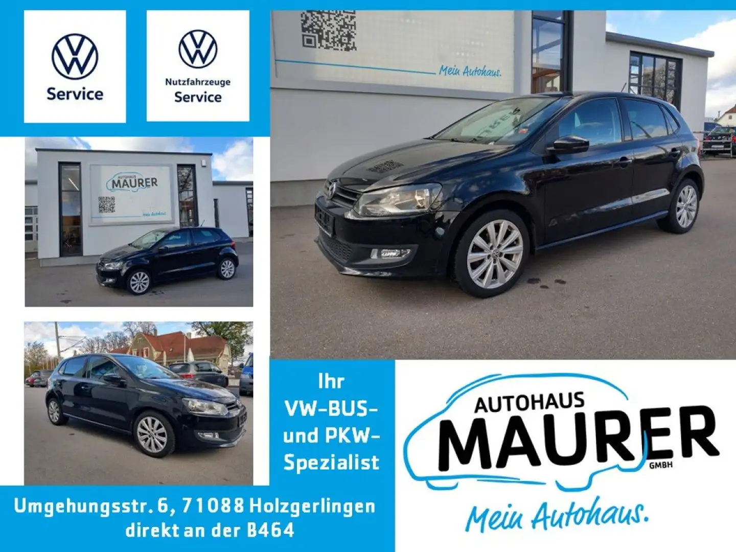 Volkswagen Polo 1,2 TEAM Sitzheizung Climatic Einparkhilfe Schwarz - 1