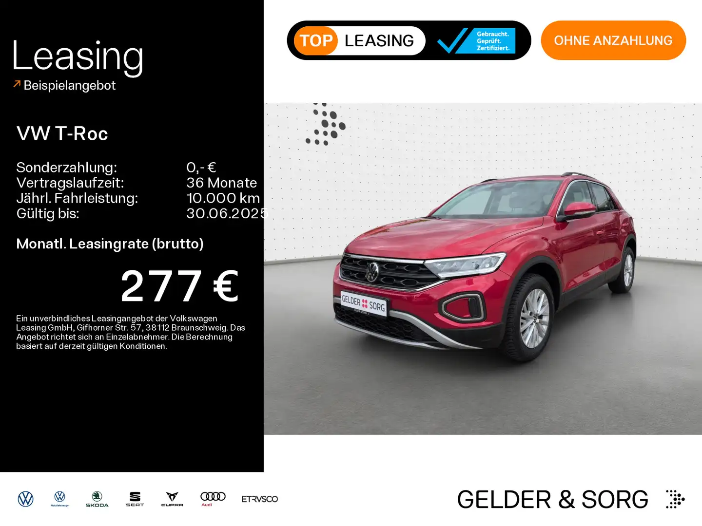 Volkswagen T-Roc T-ROC Life 1.5 TSI AHK*LED*Navigation*Digital Rot - 1