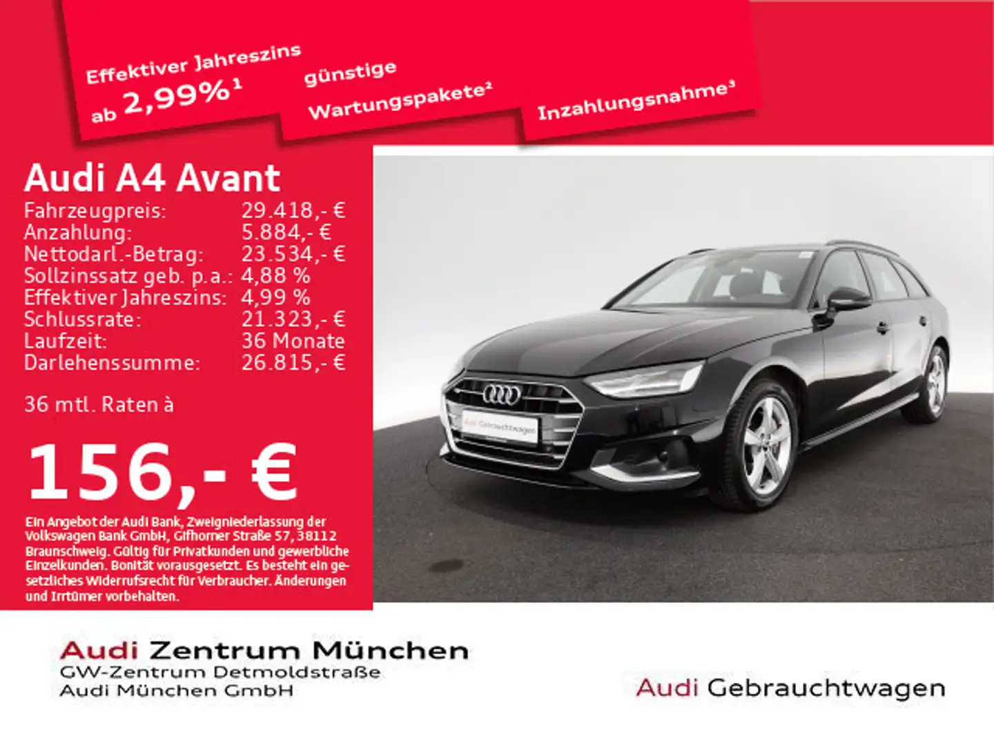 Audi A4 40 TDI S tronic advanced AHK/Navi+/Virt Zwart - 1