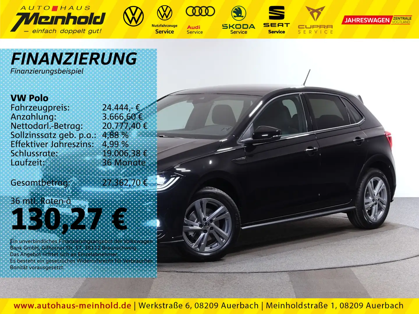 Volkswagen Polo 1.0 TSI DSG R-Line, Licht & Sicht Schwarz - 1