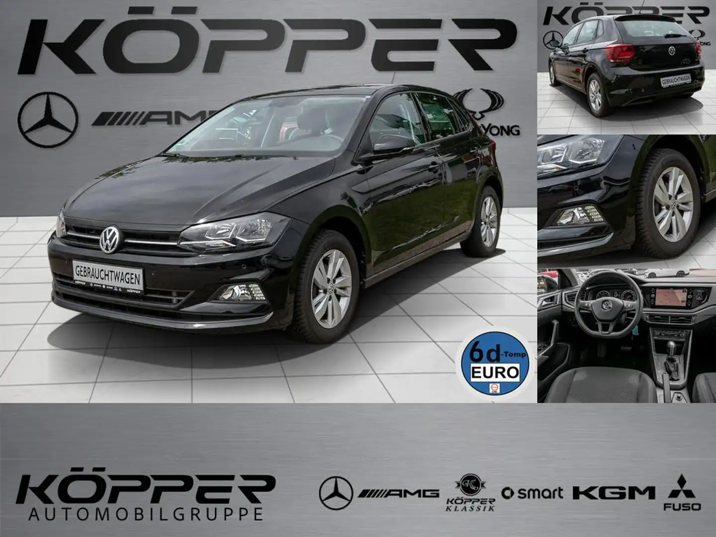 Volkswagen Polo 1.0 TSI Comfortline 5-tg. Autom. Pano Navi Negru - 1