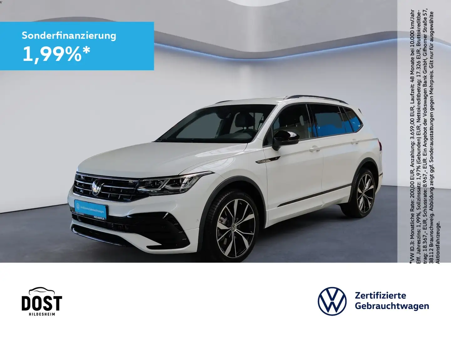 Volkswagen Tiguan Allspace 2.0 TSI DSG R-Line 4M AHK+NAVI Weiß - 1